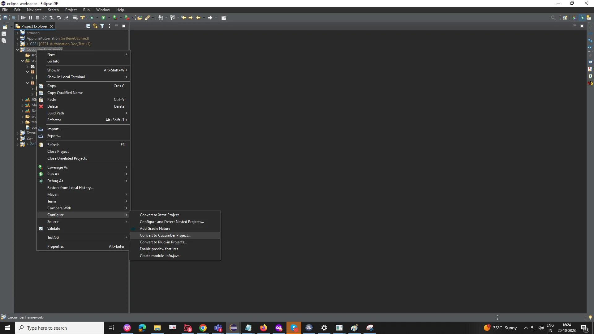 Convert To Cucumber Project