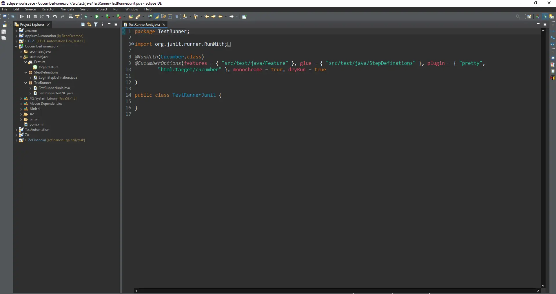 Different Options With Junit