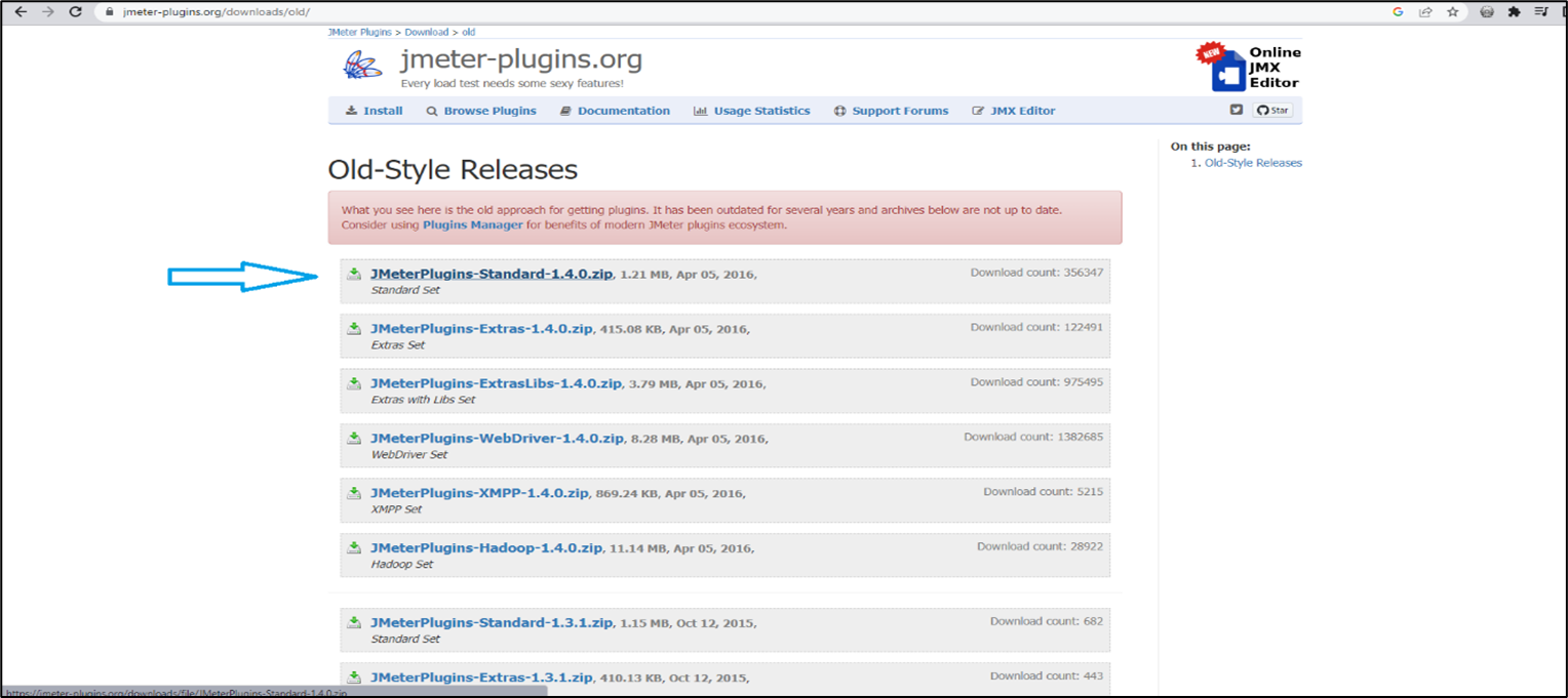 download the JMeter plugins click here