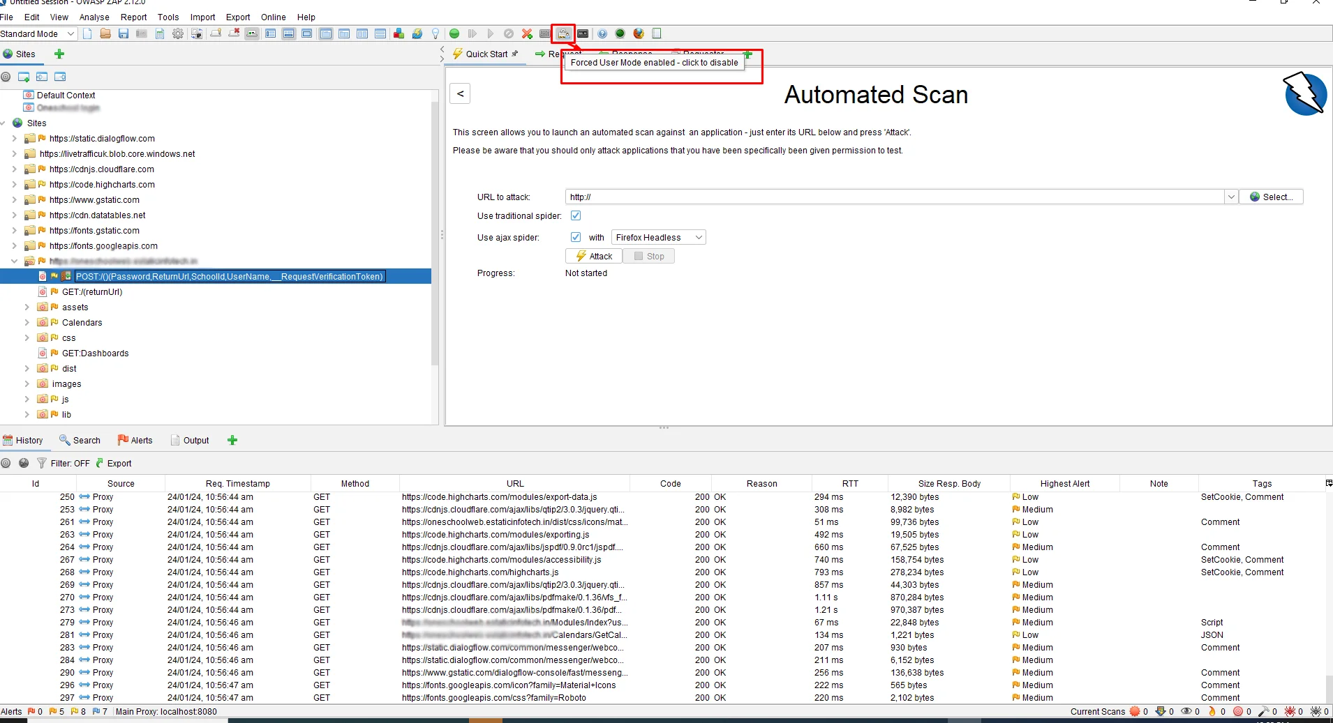Forced User Mode Enabled