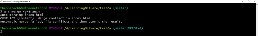 Git Merge New branch
