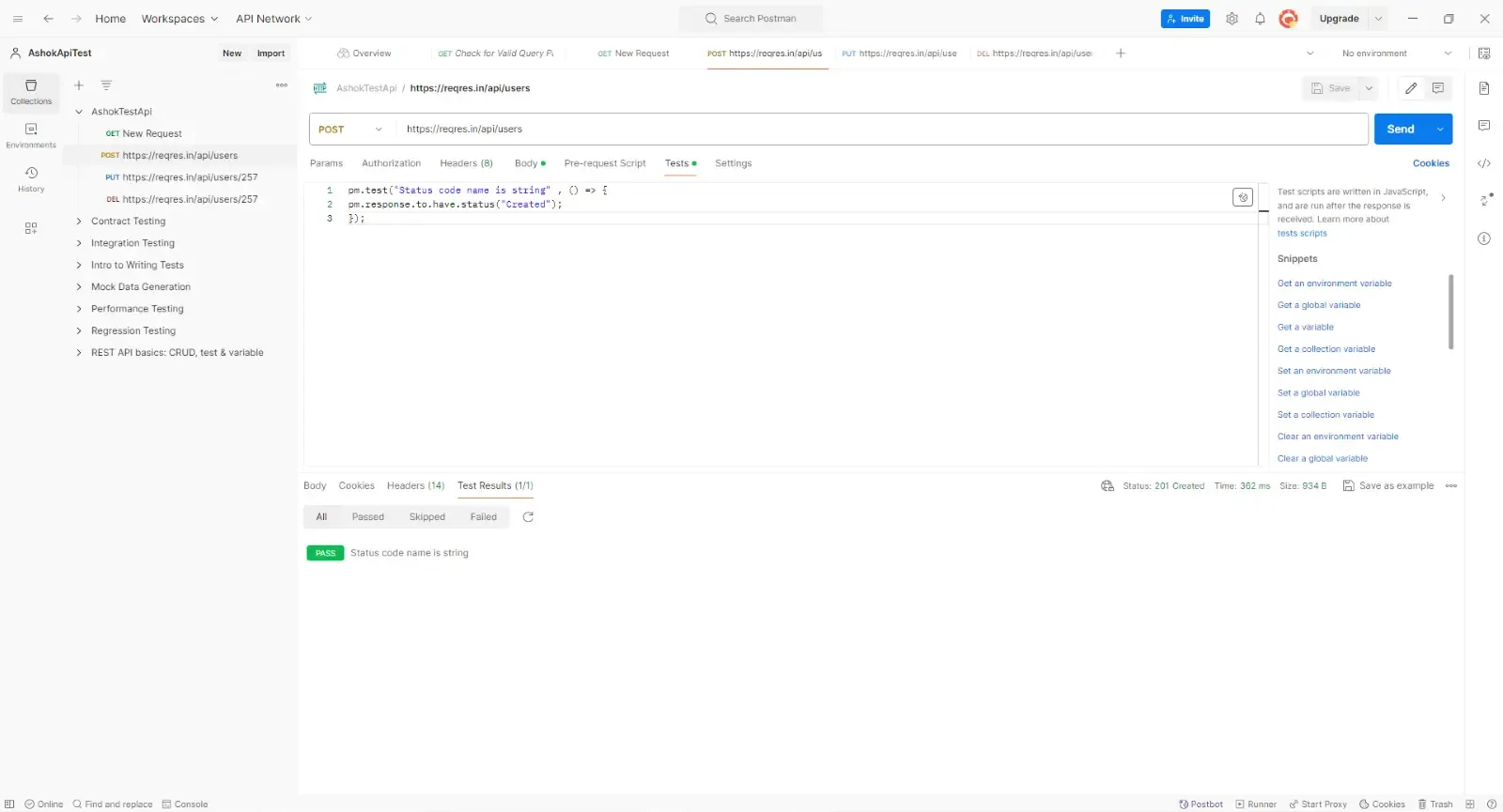 Http Request Status Code 201