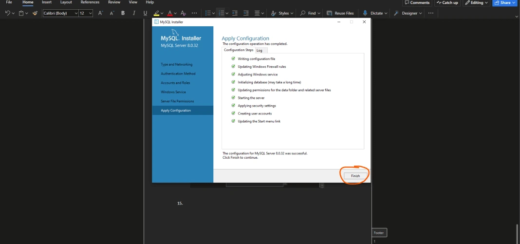 Click on the Execute button on the Apply Configuration window.