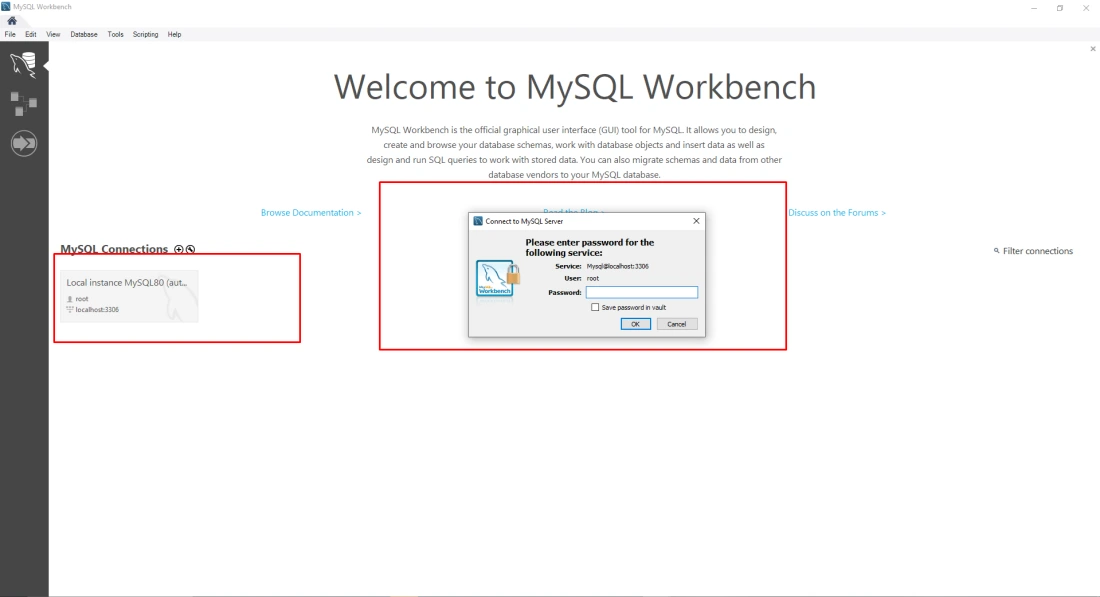 Now start MySQL Workbench 8.0