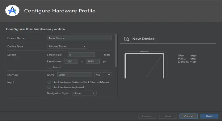 New Hardware Profile