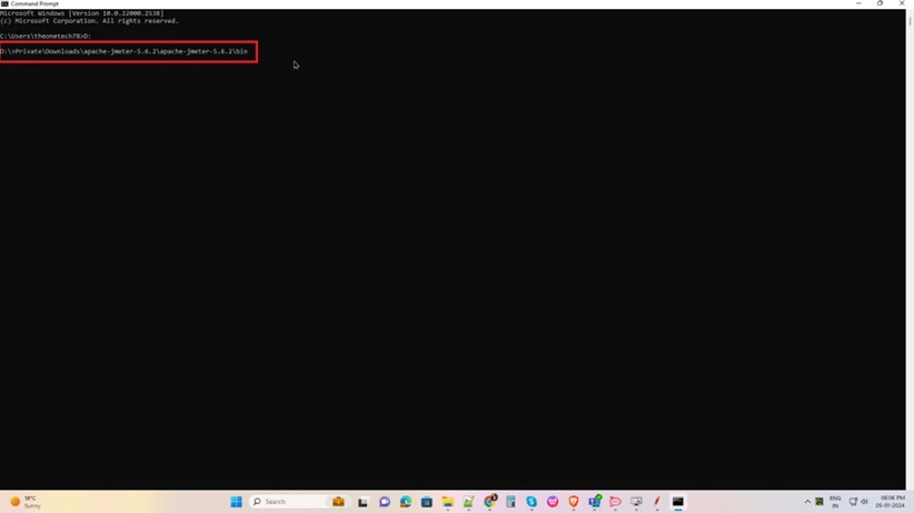 Open CMD In Jmeter Bin