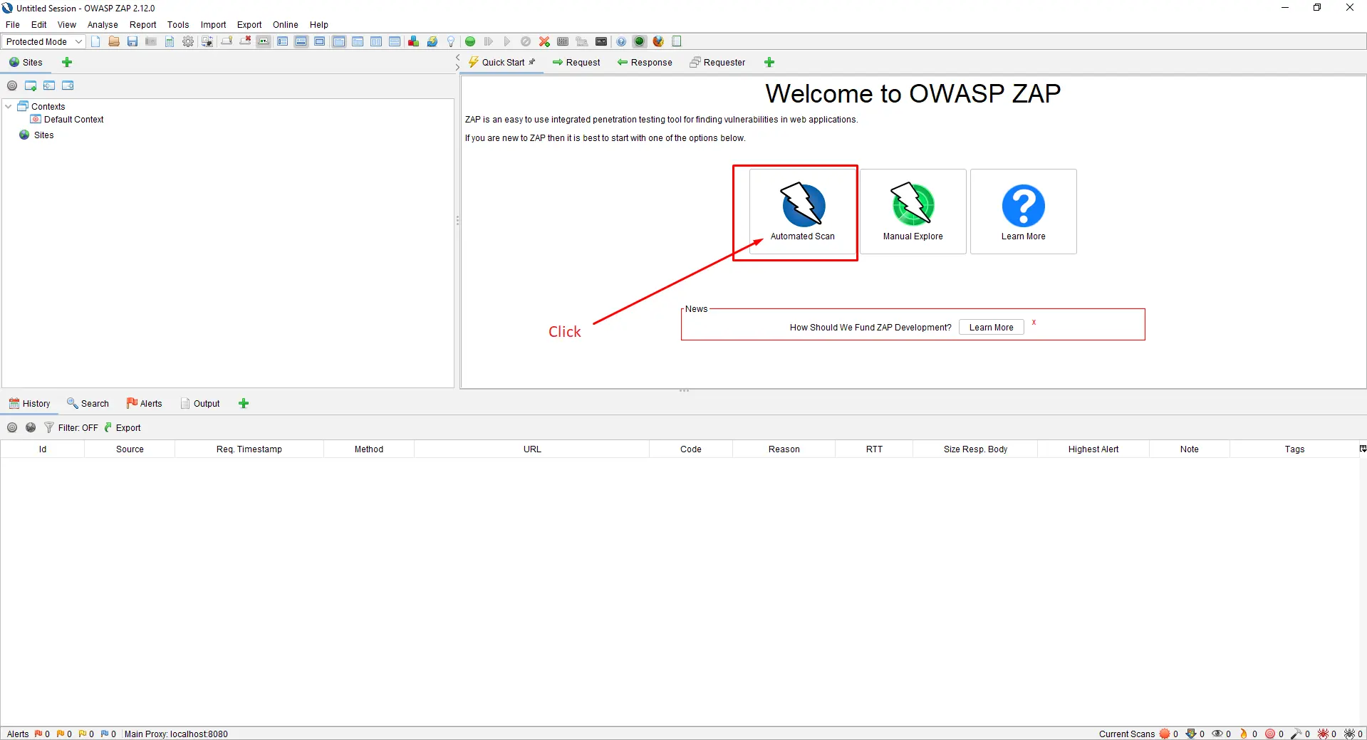 running an automated scan