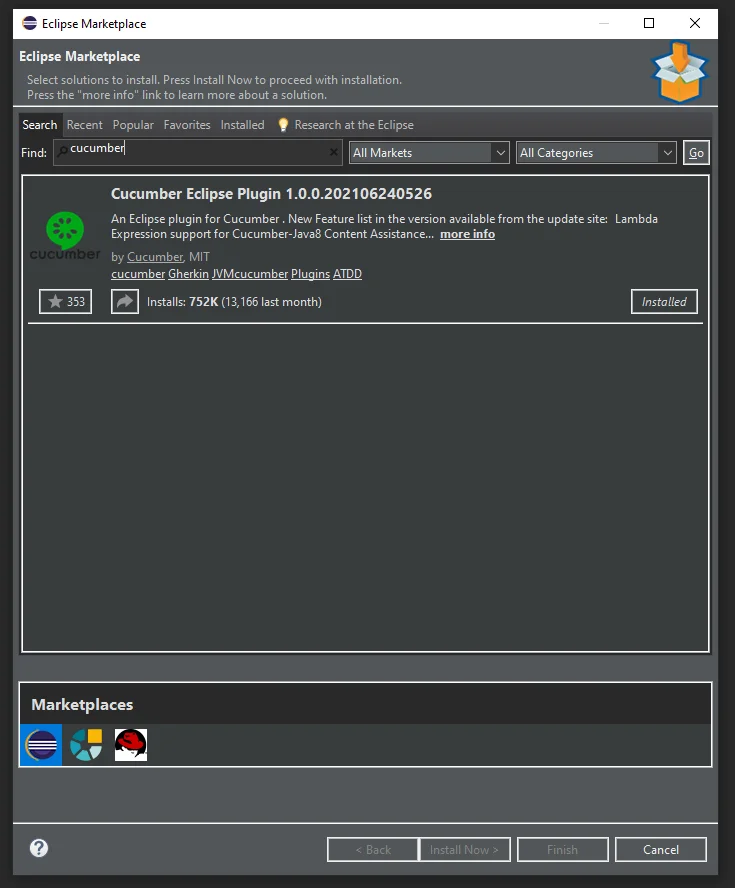 Search Cucumber And Install