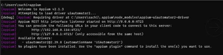 Start Appium Server