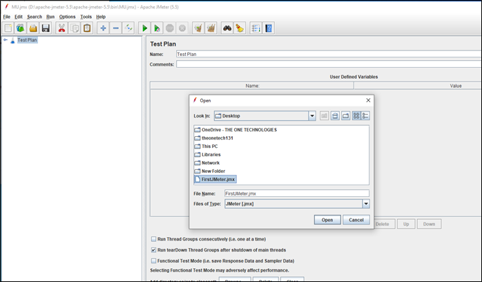 and select recorded .jmx file