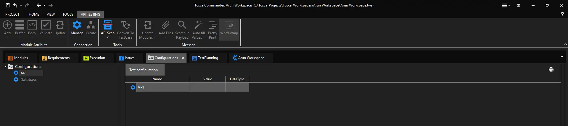 API Menu