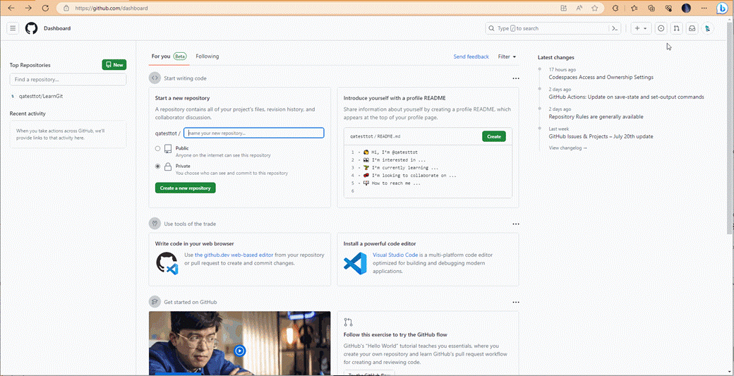 Create New Repository