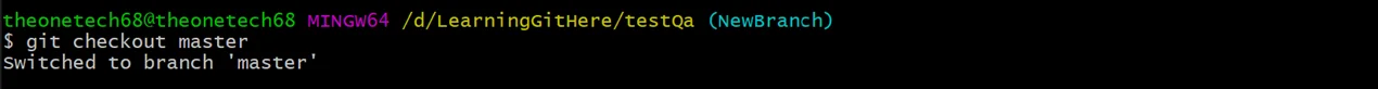 Git Checkout Master