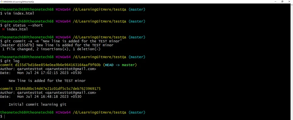Git Commit Log