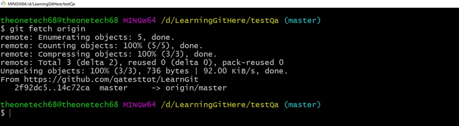 Git Fetch Origin