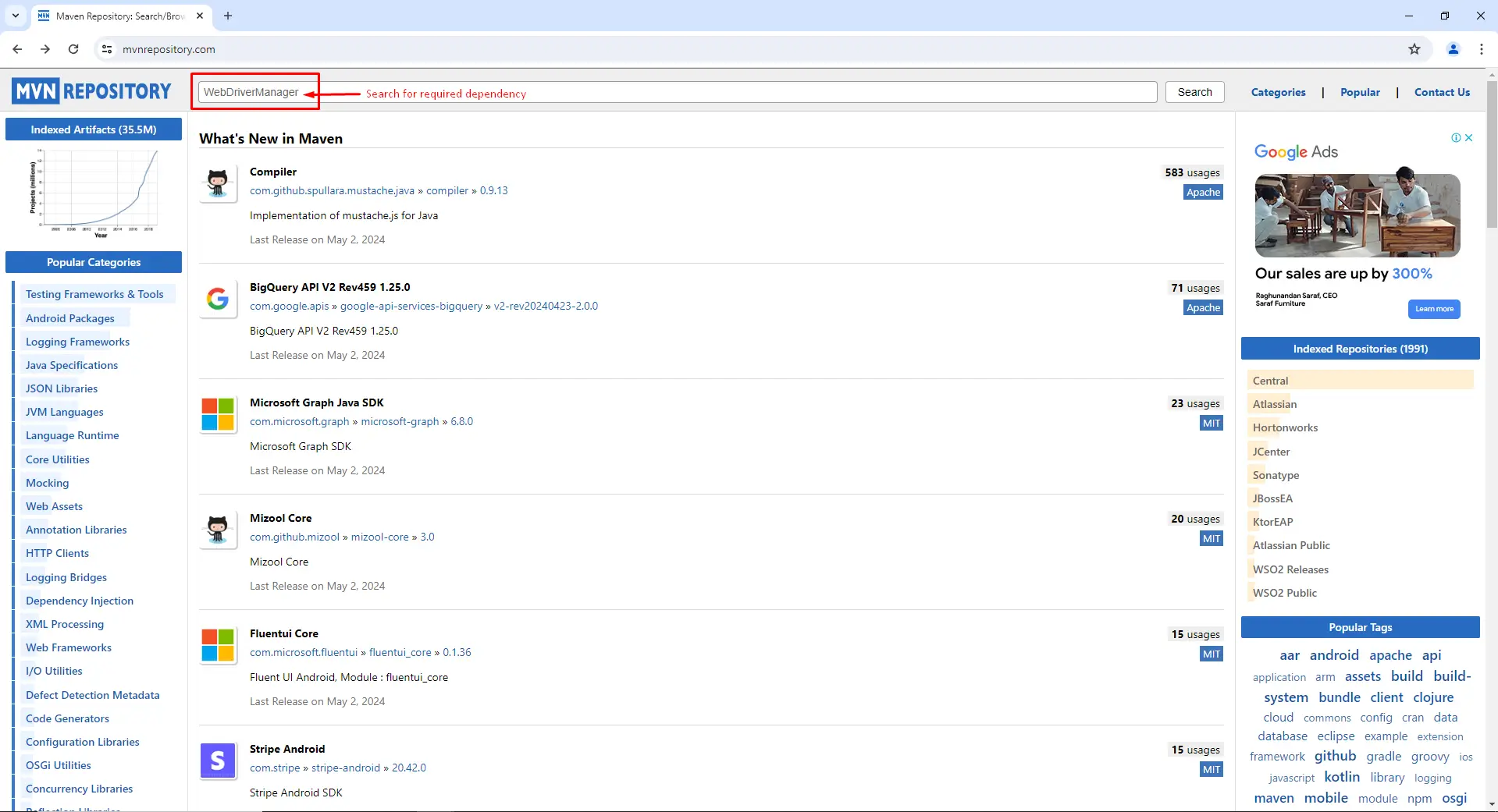 Search Dependency