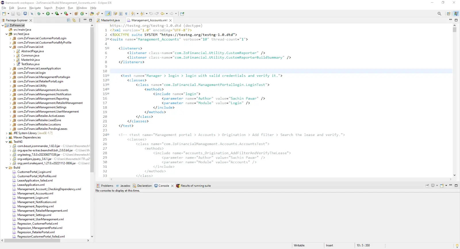 TestNG XML file