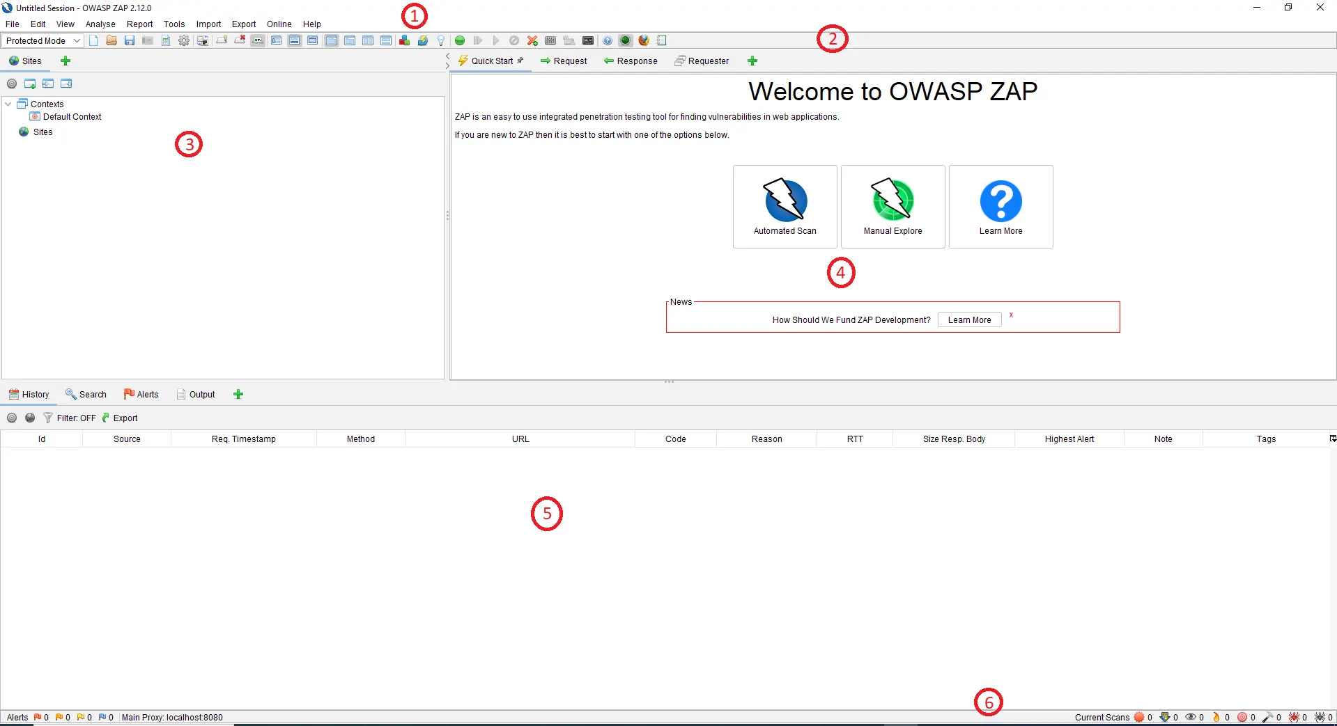 ZAP desktop UI
