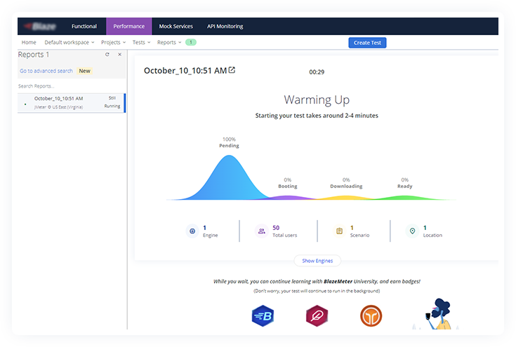 performance testing services report