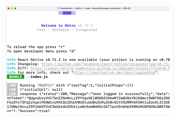 unit testing service login output